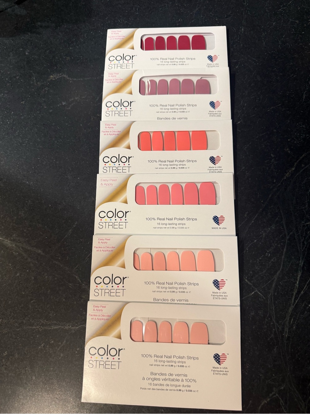 Bundle of 6 Color Street Nail Strips . BRAND NEW FACTORY SEALED